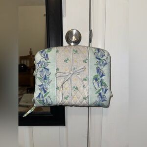 Vera Bradley Blue and Green Floral Cosmetic Bag
